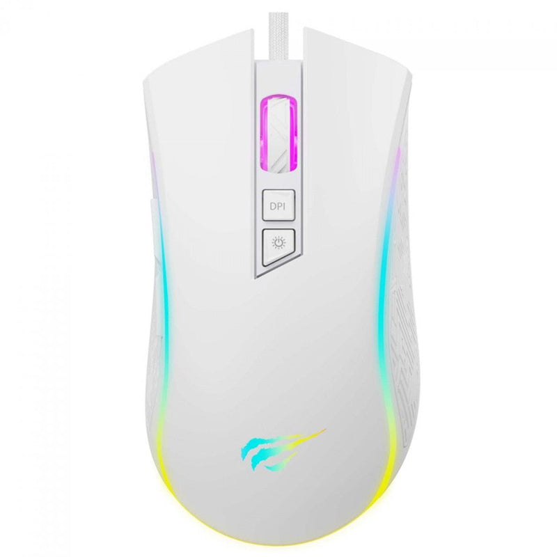 Mouse Gamer Havit MS1034, RGB, 4800DPI, USB, 7 Botões, Branco