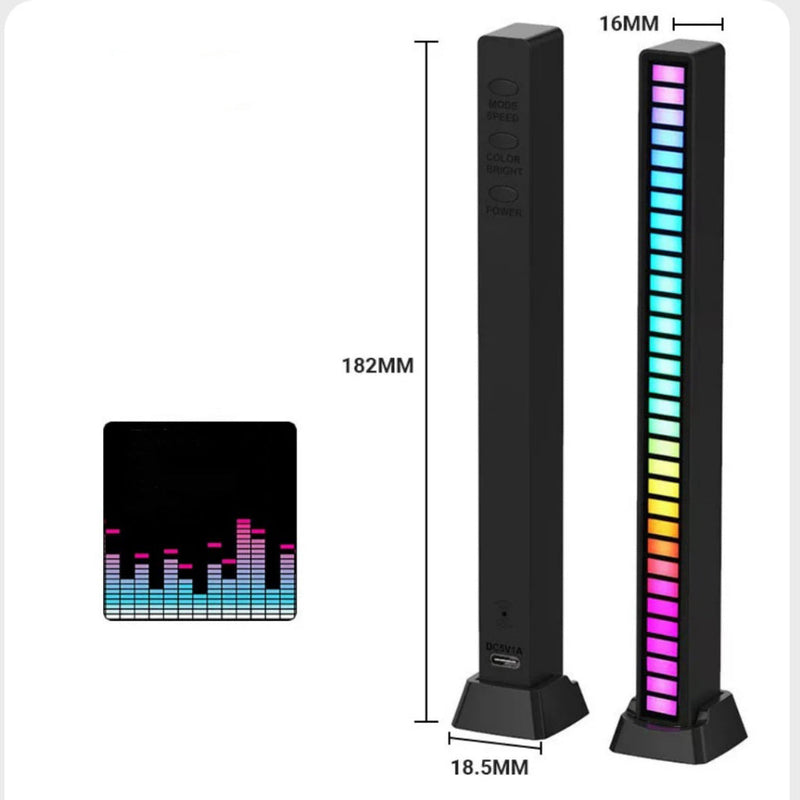 Barra de Led Rítmica RGB Sensor de Som Gamer Decorativo Adequado para lazer,esportes,carro e outros multiusos -C9