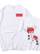 Camiseta Unissex Tokyo Lily Anime Japonês Graphic Print