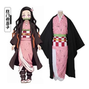 Kimono + Faixa Nezuko Manto Demon Slayer Jaleco Anime Kimetsu no Yaba Capa Geek Unissex quimono Rosa