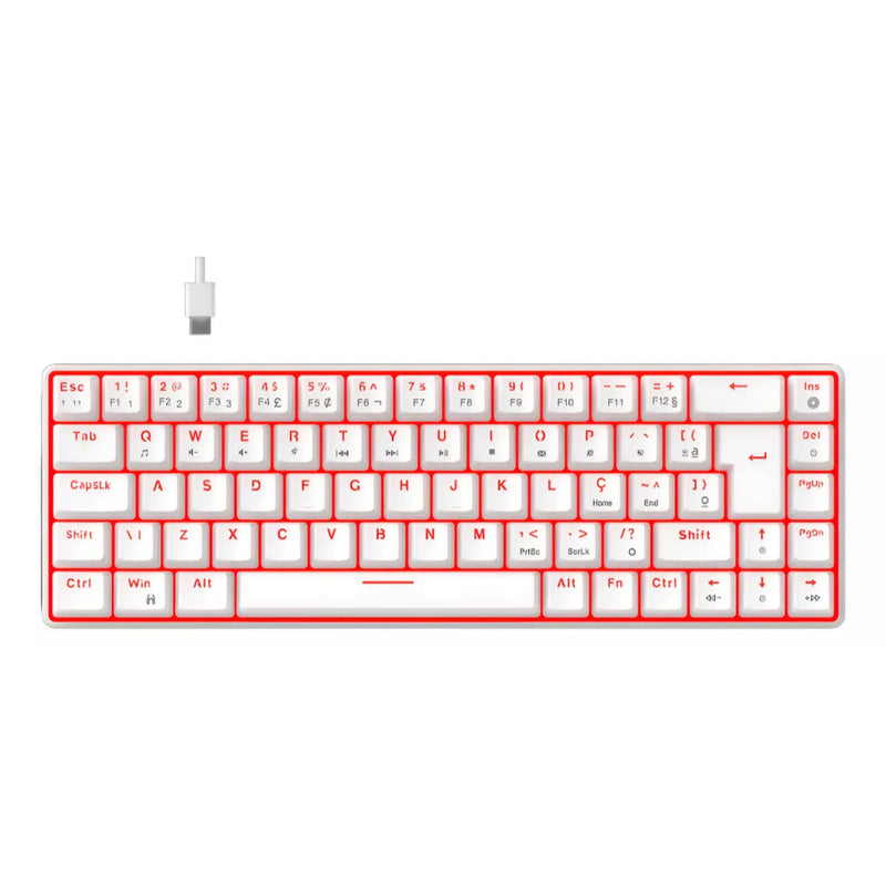 Teclado Mecânico Gamer Hyrax, 65%, Thunder Pro, Switch Huano, Led Vermelho - ABNT2