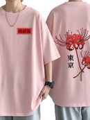 Camiseta Unissex Tokyo Lily Anime Japonês Graphic Print