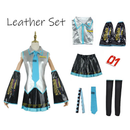 Hatsune Miku Cosplay Traje Para Mulheres Adulto Couro Pano Colete Camisa Saia Conjunto Vocaloid Anime Japonês Roupa De H